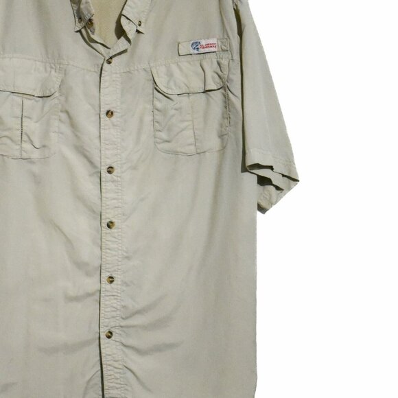 All American Fisherman Men Biege Vented Button-Down Fishing Short Sleeve XXL - Picture 5 of 10